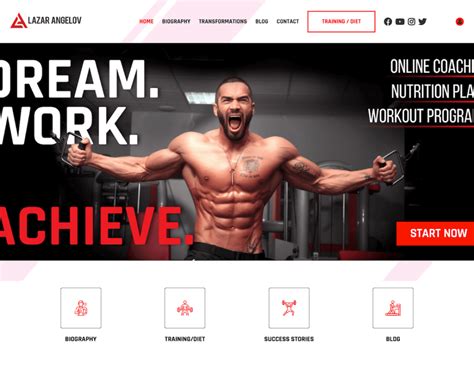 fitness coach landing page.